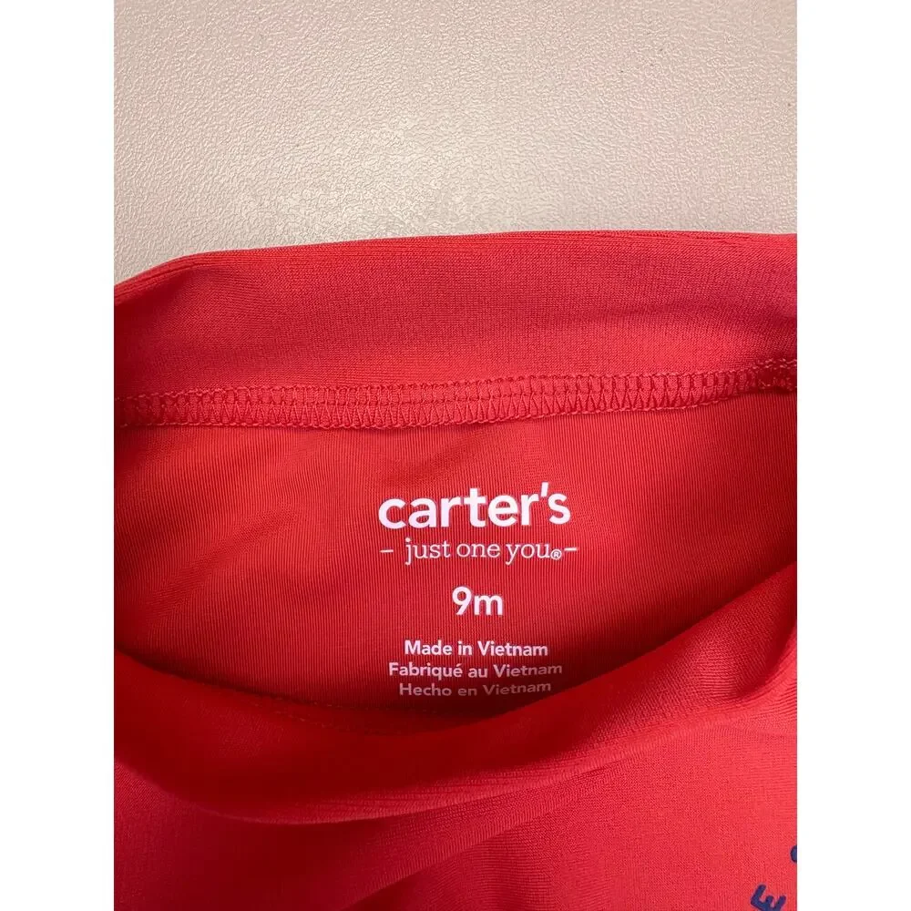 Carter’s Baby Rash Guard Swim Set 9M UPF 50+ Lobster Swim Trunks 2 Piece NWT